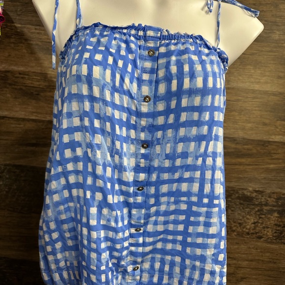 Lilly Pulitzer Tops - Lilly Pulitzer Blue and White Smocked Tank Top